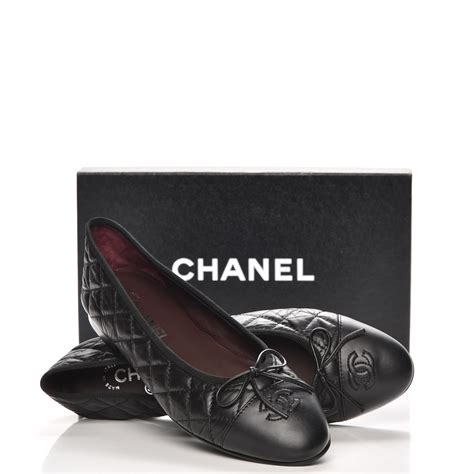 chanel ballet flats aged calfskin black|chanel ballet flats reviews.